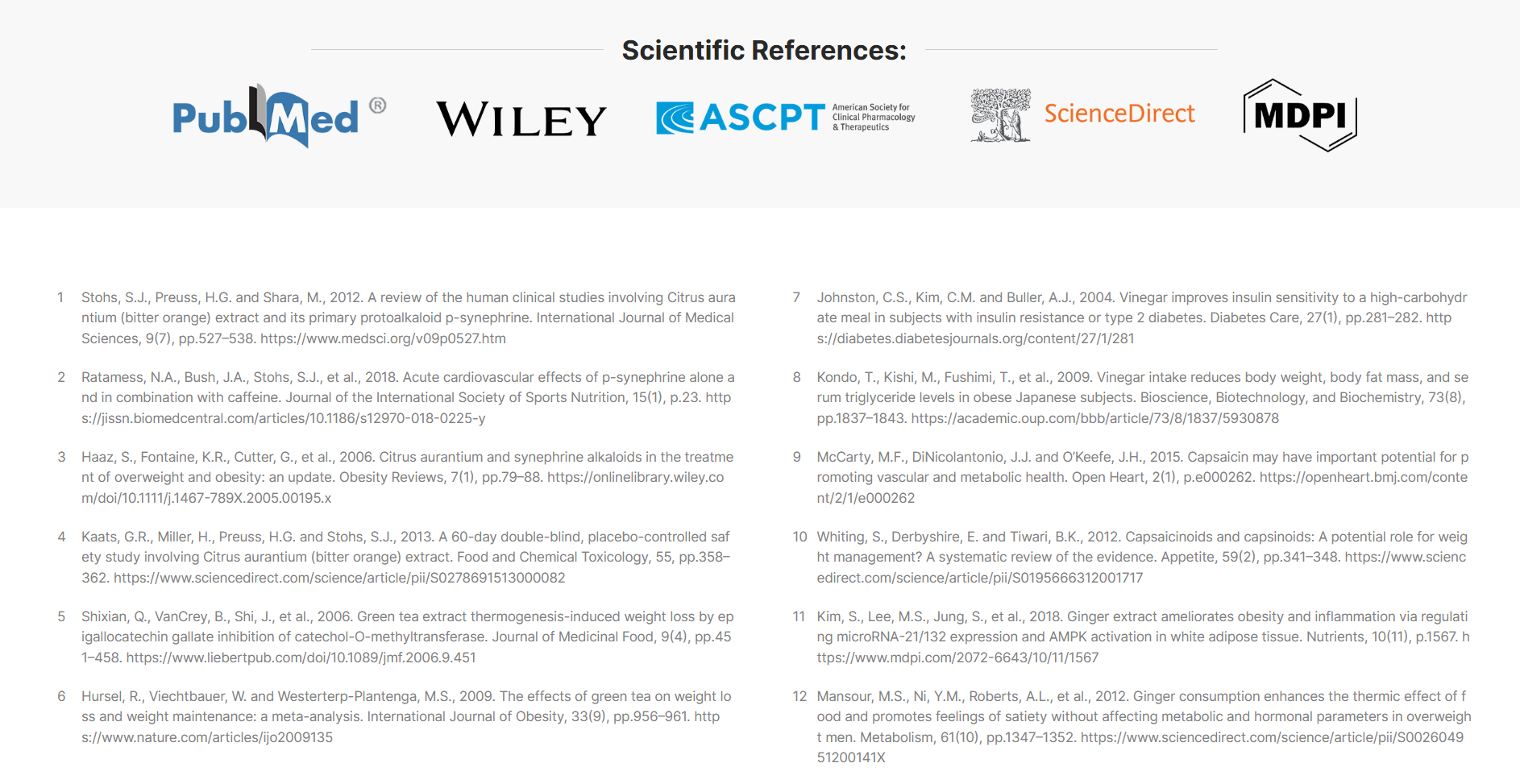 Scientific Institutions References